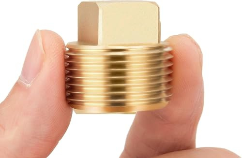 Litorange 2 PCS 1/2 Inch NPT Male Plug Fittings, Brass Cored Plug with Square Head for Boat, Gas,Drain plug etc.