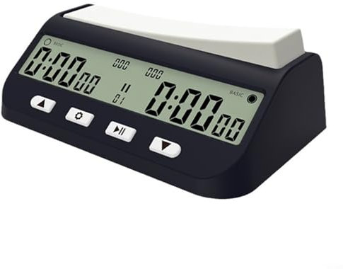 Puupaa Schachuhr Digitaler Schachtimer & Spiel-Timer, 3-in-1-Mehrzweck-tragbare professionelle Uhr für chinesisches Schach, für internationales Schach