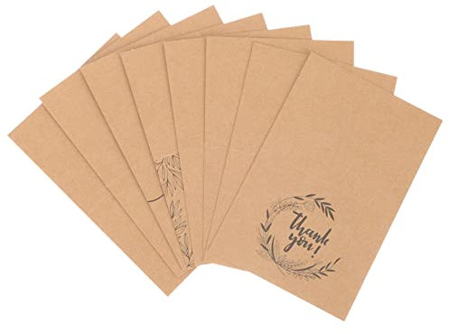 DIYEAH 16sätze Dankeskarten Kraftpapier Mit Umschlägen Kleine Unternehmen Blumenladen Elegante Kundenkarten Wasserfest Langlebig Mit Platz Für Persönliche Botschaften