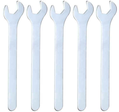sourcing map 5pcs Small Wrench Open End 8x90x1.5mm Metric U-Shaped Single Open Ended Spanner Super Thin Small Flat Head Galvanizing Wrench for Automotive Repair Furniture Assembly