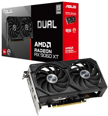 ASUS Dual Radeon™ RX 9060 XT Carte Graphique GDDR6 de 8 Go (PCIe 5.0, HDMI 2.1b, DisplayPort 2.1a, Design à 2,5 Fentes, Conception de Ventilateur de Technologie axiale, Technologie 0dB et Plus)