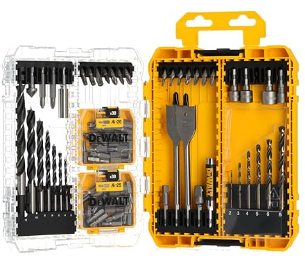 DEWALT 100-tlg. Bohrer- und Bit-Set für Akku-Schrauber (im mittelgroßen TOUGHCASE+ zur praktischen Aufbewahrung), DT70785-QZ