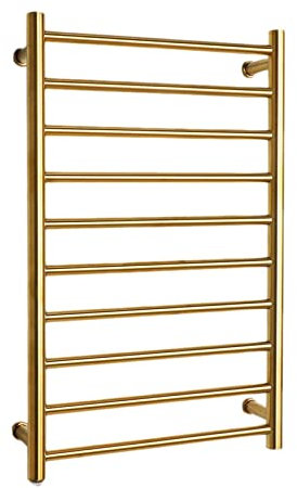 AMZBNEIDI Porta Asciugamani a Muro Porta Asciugamani con rip Scaldasalviette Elettrico in Acciaio Inox 20x31,5 Pollici, scaldasalviette da Bagno a Parete Color Oro(110V Right Line)