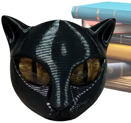 Generico Scultura di chat di figurina decorativa felina -elegante gattino artistico | Decorazione per ufficio desktop | Scaffale per camera da soggiorno Shelf Bureau sala Halloween di Natale