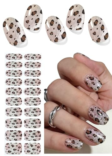 UV Nagelfolien Selbstklebend,20pcs Heller Leopard Gel Nagelfolie für Nagel DIY zu Hause