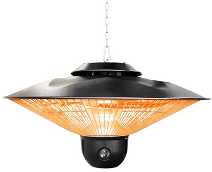 Hanging Infrared Patio Heater 1500W 3-Second Instant Warmth For Balcony, Garage Porch With Quiet Fanless Operation Weather Shield