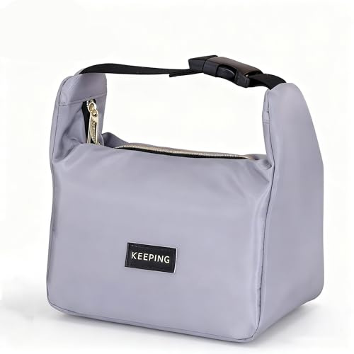 Yuexitech Mini Kühltasche Lunchtasche klein, Isoliertasche Lunch Bag für Damen, Auslaufsichere Thermotasche mit 6 h Isolierung, Tragbare Kühltasche für Arbeit, Picknick, Reise & Camping (Grau)