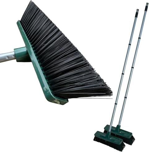 LS Outdoor Yard Broom 12 Heavy Duty Garden Brush with 120cm Stainless Steel Handle Stiff Bristle Decking Brush for Driveways Patios Paths & Yard Cleaning (2)