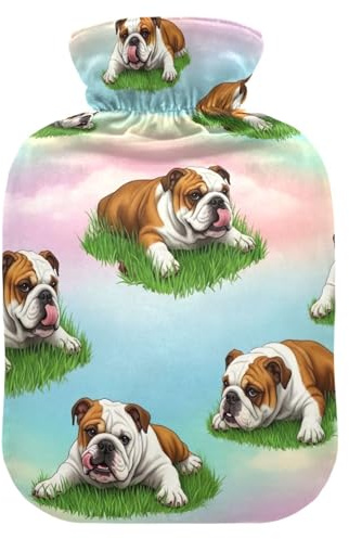 Wärmflasche für Hunde, liegendes Gras, mit weichem Bezug, Füße und Bettwärmer, Wärmbeutel für Fußbett, Wärmer zur Schmerzlinderung, klein