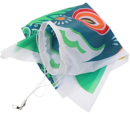 Yardwe Bandiera Giapponese a Manica a Vento Koinobori 100cm Verde, Banderuola a Forma di Pesce per Decorazione da Giardino e Festa All’aperto, Aquilone Simbolico di Perseveranza e Buona