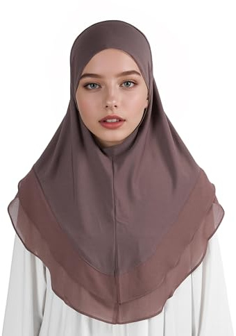 Jazvano Hijab für Frauen Muslimischer Khimar Islamischer Damen Hijab Kopftuch Muslimischer Schal für Frauen 1pc Islamischer Gebetshijab