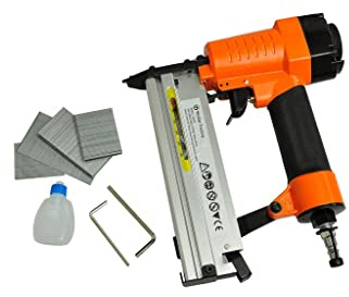 Ordellia Grapadora de aire comprimido 2 en 1 con carcasa de aluminio, 4 a 8 bar, clavos de 10 a 50 mm y grapas de 16 a 40 mm para montaje en muebles, madera o panel de renovación
