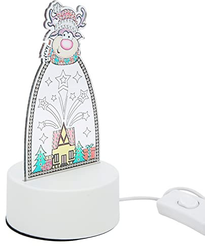 HELEVIA Akryl LED Rhinestone Målarlampa, 7,2 Tum USB Nattlampa för