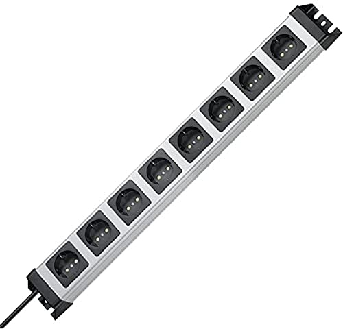 Kopp 226920014 Powerversal Steckdosenleiste, 8-fach, IP 20, Grau, Schwarz
