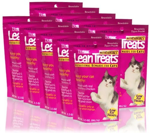 Covetrus Nutrisential Lean Treats for Cats - Soft Cat Treat for Small, Medium, Large Cats - Nutritional Low Fat Bite Size - Chicken Flavor - 10 Pack - 3.5oz