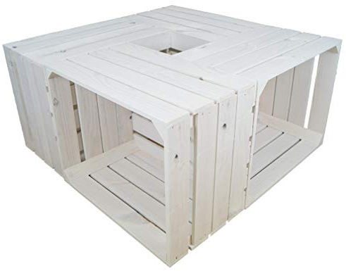 4er set massive Obstkiste Apfelkiste Weinkiste aus dem Alten Land +++ 49 x 42 x 31 cm (WEISS)