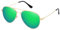 WOWSUN Classic Polarized Sunglasses for Women Men (Green lens golden frame)