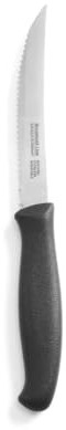 HENDI Tomatenmesser, gezackte Klinge, für Tomaten und anderen Früchten und Gemüse, Brötchenmesser, Gemüsemesser, Klingenlänge: 113mm, 214x20x(H) 10mm, X50CrMoV15 Edelstahl, Polypropylen, schwarz