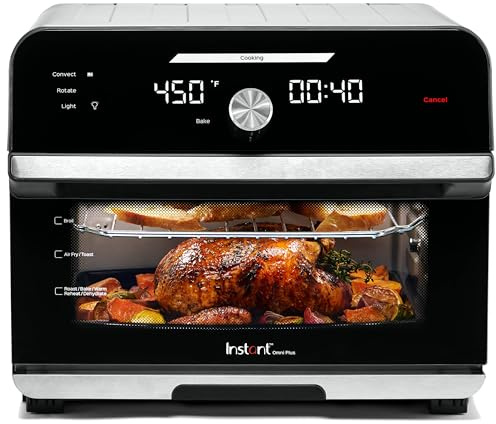 Instant Pot Omni Plus 19QT/18L Toaster Oven Air Fryer, 10-in-1 Functions, Fits 12 Pizza, Crisp, Broil, Bake, Roast, Toast, Warm, Convection, 100+ In-App Recipes, from the Makers of Instant Pot, Black