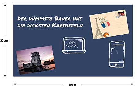 Blaue Tafelfolie MagnetTafel | Magnetische Tafel-Folie | für Kreidestifte | beschreibbar, abwischbar, magnetisch, selbstklebend | Magnetfolie | inkl. Kreidestift + 10 Magnete (50x30cm)