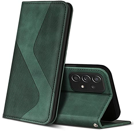 ZONNAVI Fodral för Samsung Galaxy A52 4G 5G/Galaxy A52s 5G, plånboksfodral i läder med kortplats, flipfodral för Samsung Galaxy A52 4G 5G/Galaxy A52s 5G (grön)