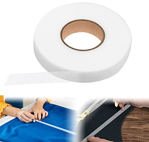 Jinsion 70 Yards Bügelband zum Aufbügeln Keine Nähsaumbandrolle,Bügelband für Vorhänge,Auf Textilien wie Hosen Gardinen Vorhänge,Hochwertiges Saumfließ (10 mm Breit)