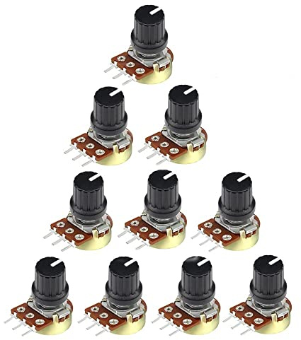 ezqnirk 5 pcs Potentiometer Widerstand 3 -Stift Linear Taper Drehpotkoentiometer,5K Ohm