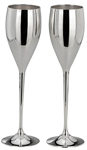 SILBERKANNE Grand Royal Sektkelche Champagnerkelche 2er Set Premium Silber Plated Versilbert mit Geschenkbox