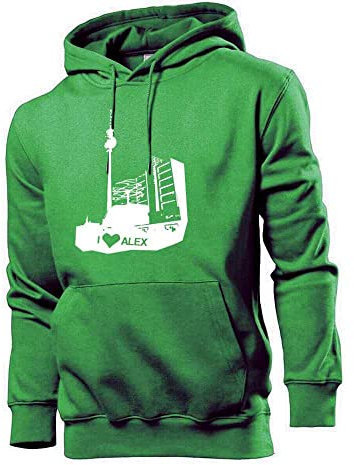 Generisch I Love Alex in Berlin Männer Hoodie Sweatshirt Grün XL