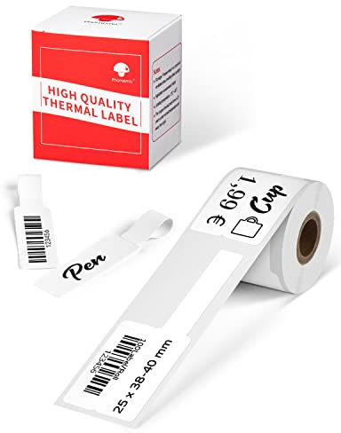 Phomemo Cable Etiqueta Autoadhesiva Para Impresora de Etiquetas | M220 M250 M120 M110 M200 M221, Etiquetas Térmicas Cables, 25 x 38-40 mm, 100 Etiquetas/Rollo