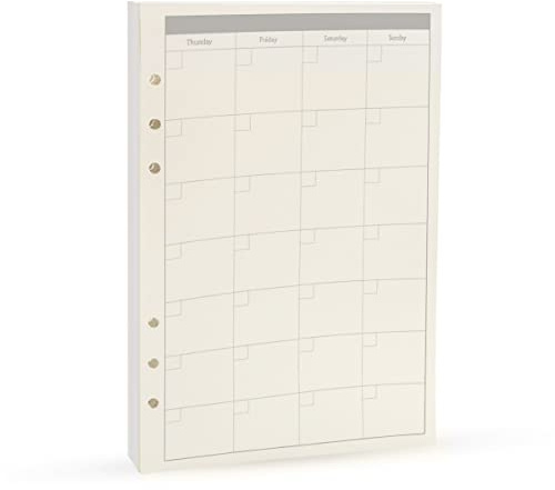 6 Ring Binder Refill, Undated A5 Planner Inserts, Monthly Planner Refill for Filofax, Tracker Book, 45sheets/90pages, Harphia(A5 5.59 x 8.27'',Monthly)