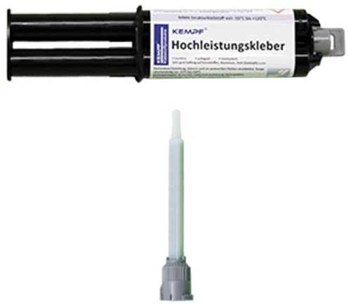 KEMPF Colle 2 composants haute performance 2K Colle plastique métal extra forte Colle métallique 25 g + 1 buse de mélange