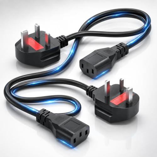 Safe 3 Prong Cable 6FT, IEC C13 to NEMA 5-15P Replacement Power Cord, Universal AC Power Cable for Computer Monitor TV Printer Projector Office Devices PS Xbox, 18AWG 10A 125V Long Lasting Cord, Black