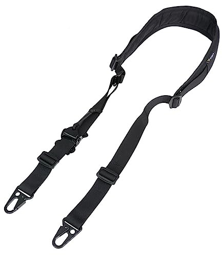 ACEXIER Fionda Tattica a 2 Punti in Stile Ferro per Il Combattimento, Cinghia modulare, Fionda a trazione Rapida e Regolabile, Accessorio da Caccia (Black)