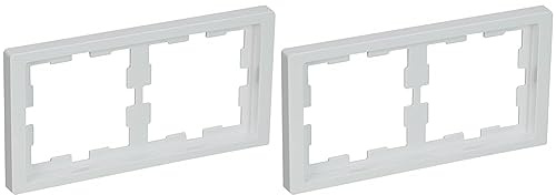 Merten MEG4020-6535 Rahmen für Steckdosen und Schalter 2-fach, System Design, Lotusweiss, Made in Germany (Packung mit 2)