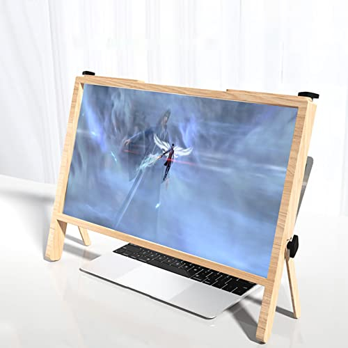 Laptop-Bildschirmlupe, Bildschirmlupe mit verstellbarem Winkel, Anti-Blaulicht, tragbarer Verstärker-Desktop, geeignet zum Ansehen von Filmen, Arbeitsstudium (Holzfarbe)