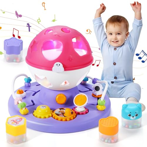 Anby families Baby Spielzeug Mädchen Junge,Formensortierspiel Musikspielzeug mit Musik/Licht,Lernspielzeug Geschenk Babyspielzeug ab 18 Monate
