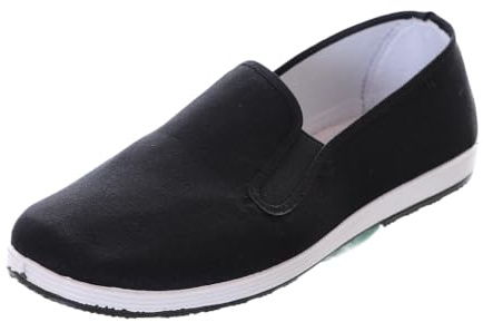 Kungfu artes marciales chinas Taichi Wushu ocio tela zapatos mocasines negro antideslizante, Negro , 45 EU
