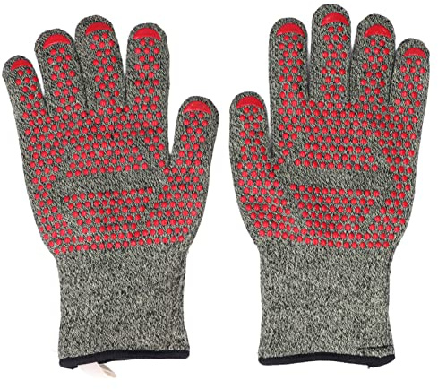 Cyrank Silikon-Grillhandschuhe, Hitzebeständige Küchen-Ofenhandschuhe, wasserdichte Ofenhandschuhe, Hitzebeständige Feuerfeste Handschuhe, Kochhandschuhe Für Grill, 30 cm