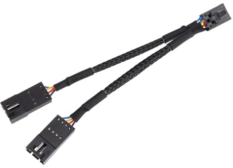 EMSea Lüfter Hub Splitter Adapterkabel 4P-Buchse auf Doppelten 4P Stecker Lüfter Hub Kabel Kompatibel mit Corsair Lighting Node Pro Commander Pro Core auf Standard-ARGB 3-polig