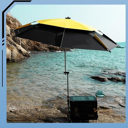 ZYXQQJ Fishing Umbrella 2m/2.2m/2.4m Outdoor Beach Umbrella with Adjustable Tilt UV Protection Sunshade Parasol with Sand Anchor (Color : Blue, Size : 2.4m/7.8ft)