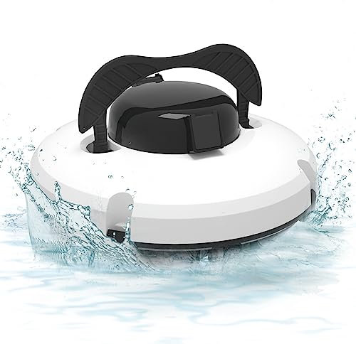 Naturalpowev Cordless Pool Vacuum for Above Ground Pool, Automatic Robotic Pool Cleaner Lasts 120 Mins, Perfect for Above-Ground/In-Ground Flat Pools up to 1000 Sq.Ft