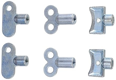 GLEAVI Radiator Valve Keys 6pcs Set with Old New and Extended Radiator Bleed Valve Keys for Air Release and Plumbing Maintenance