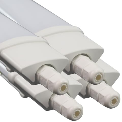 LUXULA 4 Stück LED Feuchtraumleuchte 120cm, 36W 3250lm, 4000K Neutralweiß | IP65 mit Quick Connector, energiesparende LED Deckenleuchte für Keller, Werkstatt und Garage, spritzwassergeschützt