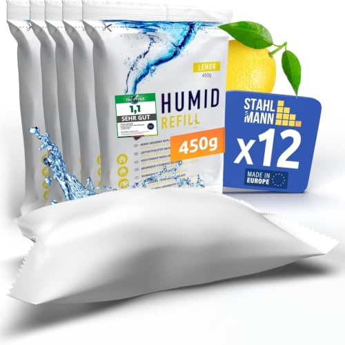 STAHLMANN® Luftentfeuchter Nachfüllpack [12x450g] Granulat Zitronen Duft