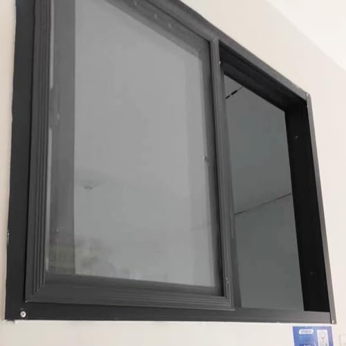 Fenetre Fenêtres Coulissantes Horizontales pour Maisons, Fenêtre en Aluminium Noir de 20 22 24 26 28 30 Po avec Vis de Verrouillage et Verre Trempé Transparent, Fenêtre de Remplacement pour Remise(WxH