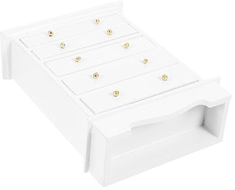 JOINPAYA Puppenhausmöbel Winziger Nachttisch Puppenmöbel Winzige Möbel Puppenhaus Möbel Puppenhaus Nachttisch Schrank Puppenhaus-nachttisch Mini-hausmöbel Mini-nachttisch Holz Weiß