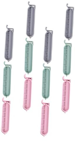 DECHOUS 3sets Pp Plastic Sealing Clips Sealing Clips for Snack Bags Food Bags Tea Easy to Use 12pcs*3 Random Color