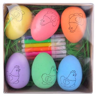 zwxqe Kit di tintura di uova di Pasqua, 6 uova da dipingere, set di attività di Pasqua creative divertenti, ideale per feste di fine anno per ragazze e ragazzi
