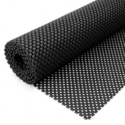 KELAV Sotto Tappeto Antiscivolo,PVC Tappetino Antiscivolo Multiuso 80 x 130cm,Tagliabile,Lavabile,Nero Rotoli Sottotappeto per Cassetti Ripiani Vassoio Moquette Auto Tampone Scaffali
